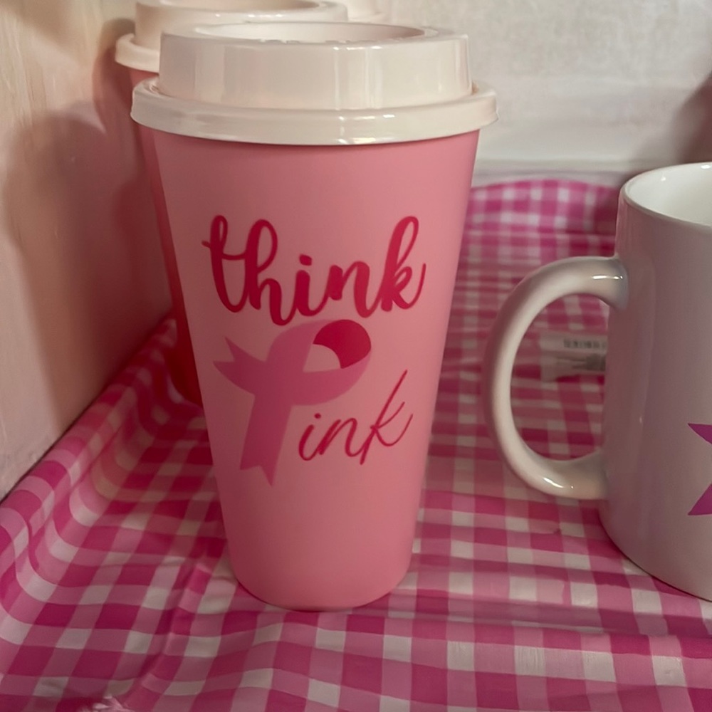 Breast cancer awareness Thermal cup and luggage tag
